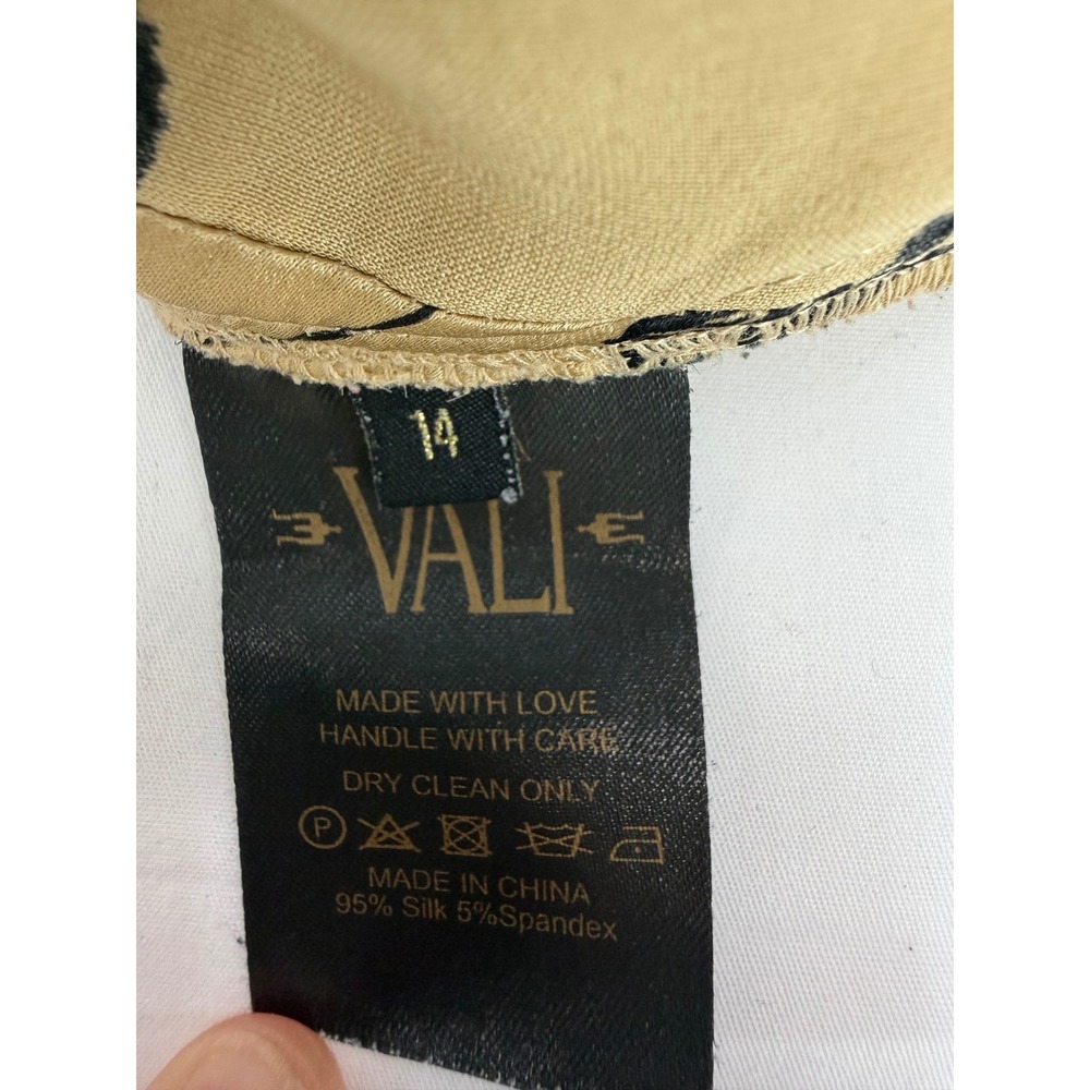 De La Vali Gold Black Floral Silk De La Vali Colombina Gown Size 14 - Picture 7 of 7